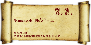 Nemcsok Márta névjegykártya