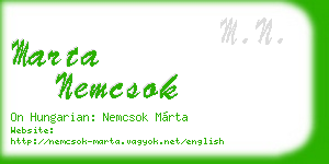 marta nemcsok business card
